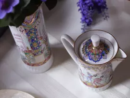 Кофейный сервиз "Вертикаль" с рисунком "Русский балет" на 6 персон, 22 предмета