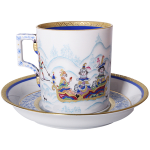 Чайный сервиз "Гербовый" с рисунком "Зимние забавы" на 4 персоны, 10 предметов