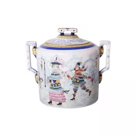 Чайный сервиз "Гербовый" с рисунком "Зимние забавы" на 4 персоны, 10 предметов