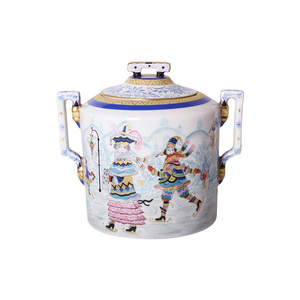 Чайный сервиз "Гербовый" с рисунком "Зимние забавы" на 4 персоны, 10 предметов