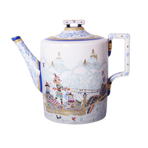 Чайный сервиз "Гербовый" с рисунком "Зимние забавы" на 4 персоны, 10 предметов