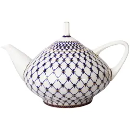 Чайный сервиз "Купольный" с рисунком "Кобальтовая сетка" на 6 персон, 14 предметов