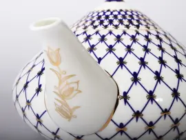 Чайный сервиз "Купольный" с рисунком "Кобальтовая сетка" на 6 персон, 14 предметов