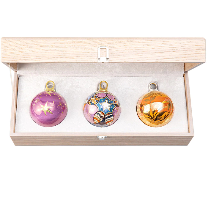 A set of Christmas balls with a Christmas Night loop