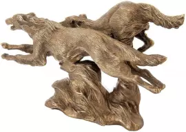 Скульптура бронзовая "Бегущие борзые"