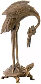 Скульптура бронзовая "Журавль на черепахе"