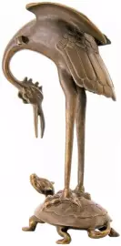 Скульптура бронзовая "Журавль на черепахе"