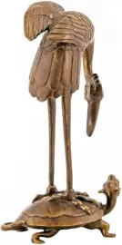 Скульптура бронзовая "Журавль на черепахе"