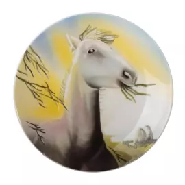 Decorative porcelain plate "Horses. July"