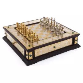 Шахматы с малахитом "Царские Элегант" Златоуст