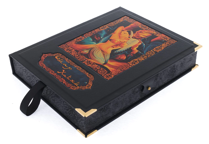 The leather-bound book "Omar Khayyam. Rubai" in a box
