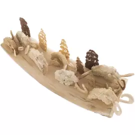 Композиция из бивня мамонта "Трудный переход" с 7 мамонтами