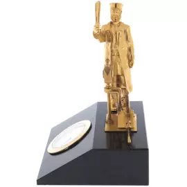 Статуэтка с часами "Железнодорожник у стрелки" Златоуст