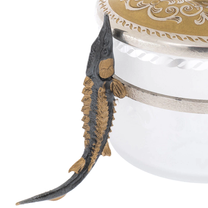 Caviar bowl "VDNKH" with gilding and silvering, Zlatoust
