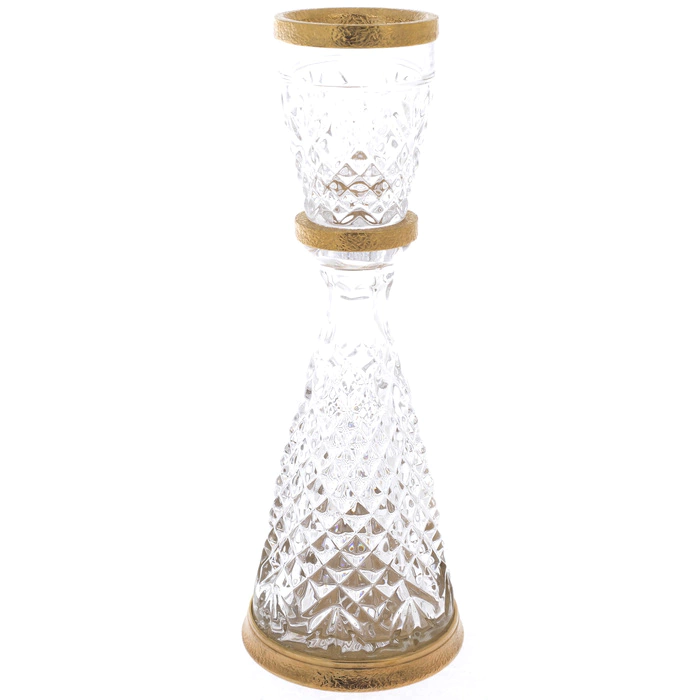 A set for vodka from a bottle and a dish with crystal, Zlatoust