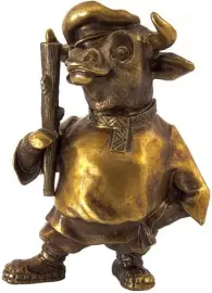 Статуэтка бронзовая "Бык с дубиной" из серии "Восточный календарь" Статуэтка бронзовая "Бык с дубиной" из серии "Восточный календарь"