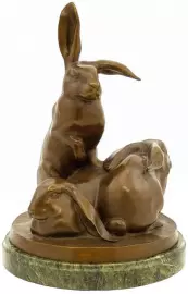 Скульптура бронзовая "Кролики"