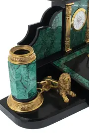 Настольный набор из малахита "Президентский" Златоуст Настольный набор из малахита "Президентский" Златоуст