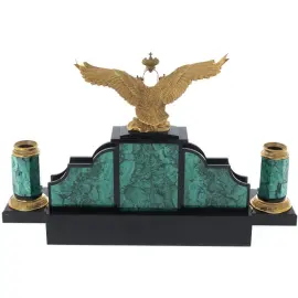 Настольный набор из малахита "Президентский" Златоуст Настольный набор из малахита "Президентский" Златоуст