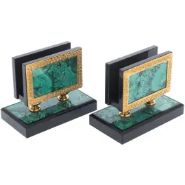 Настольный набор из малахита "Президентский" Златоуст Настольный набор из малахита "Президентский" Златоуст
