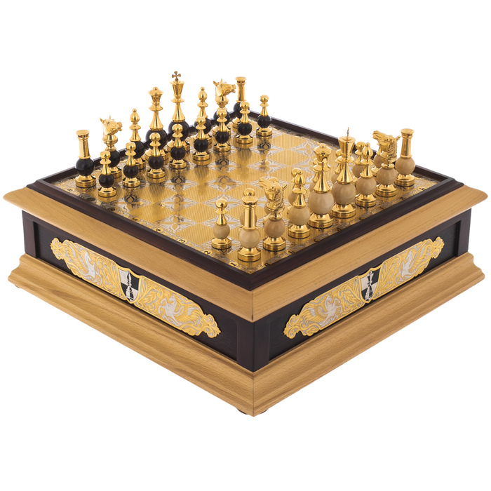 Chess made of beech "Royal" Zlatoust
