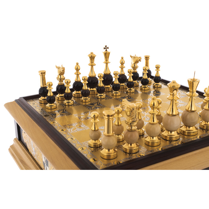 Chess made of beech "Royal" Zlatoust
