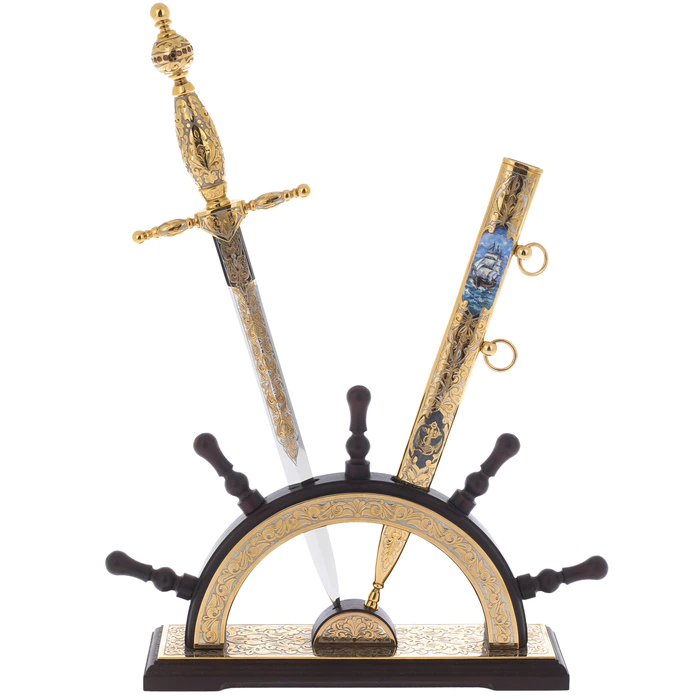Admiral's cutlass with stand, Zlatoust