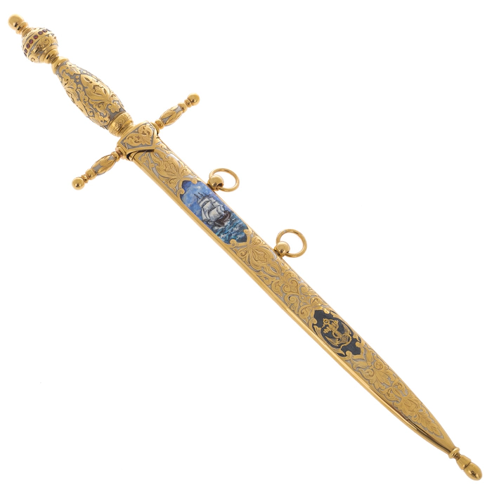 Admiral's cutlass with stand, Zlatoust
