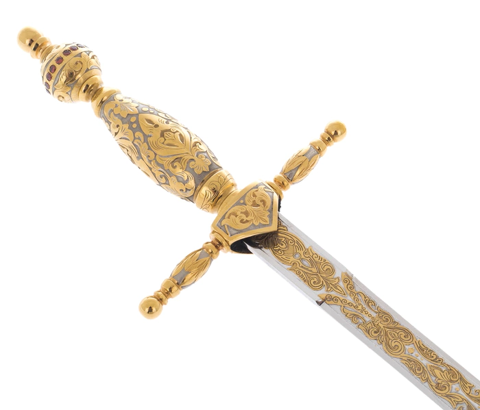 Admiral's cutlass with stand, Zlatoust