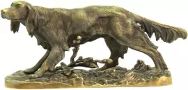 Скульптура бронзовая "Собака сеттер"
