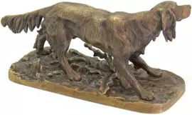 Скульптура бронзовая "Собака сеттер"