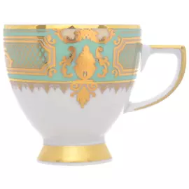 Кофейный сервиз из фарфора "Donna Seladon gold"