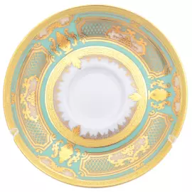 Кофейный сервиз из фарфора "Donna Seladon gold"