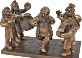 Скульптура бронзовая "Еврейский уличный оркестр"