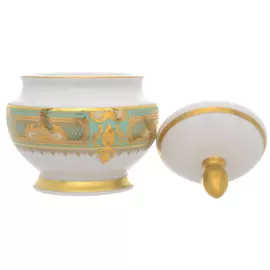 Кофейный сервиз из фарфора "Donna Seladon gold"