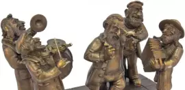 Скульптура бронзовая "Еврейский уличный оркестр"