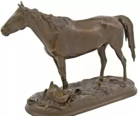 Скульптура бронзовая "Кабардинская кобыла с тавром"