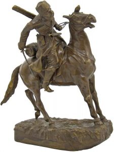 Скульптура бронзовая "Всадник, смотрящий вдаль"
