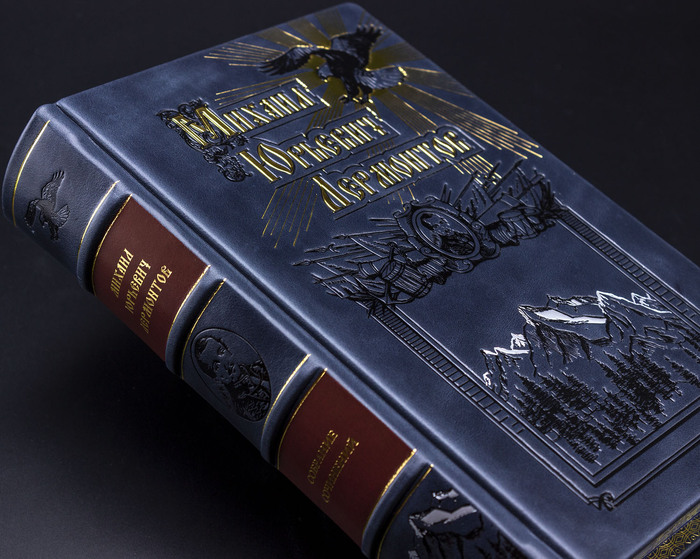 Подарочная книга в кожаном переплете "Собрание сочинений М. Ю. Лермонтова 5 томов"
