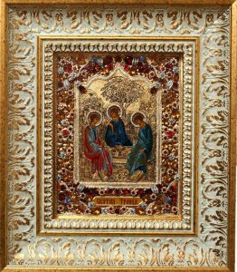 Icon of the Holy Trinity with topazes