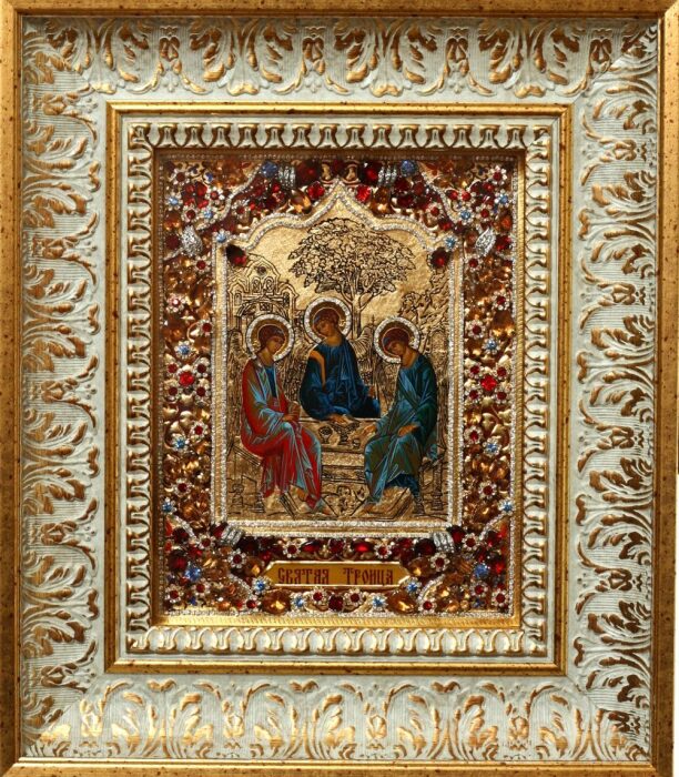 Icon of the Holy Trinity with topazes