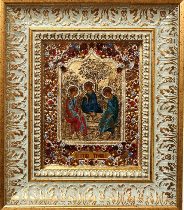 Icon of the Holy Trinity with topazes