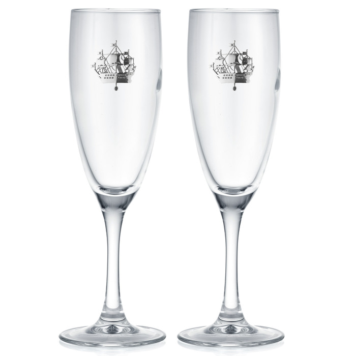 Set of champagne glasses for 2 persons "Leningrad"