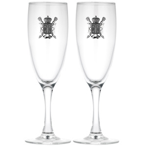 Set of champagne glasses for 2 persons "Petersburg"