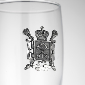 Set of champagne glasses for 2 persons "Petersburg"