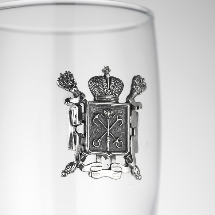Set of champagne glasses for 2 persons "Petersburg"