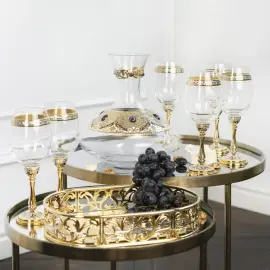 Винный набор с декантером "Роскошь" Златоуст Винный набор с декантером "Роскошь" Златоуст