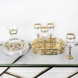 Винный набор с декантером "Роскошь" Златоуст Винный набор с декантером "Роскошь" Златоуст