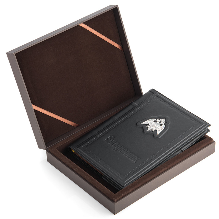 Rosgvardiya leather-bound diary