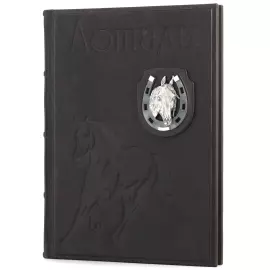 The leather-bound book "Horses"